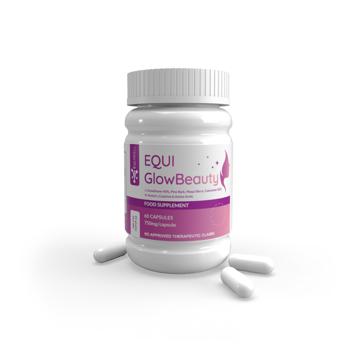 Equi GlowBeauty with L-Glutathione, Co-Q10, Amino Acids, Pine Bark, Maqui Berry, and more | Equicell